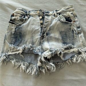 Fashion Nova Frayed Denim Shorts